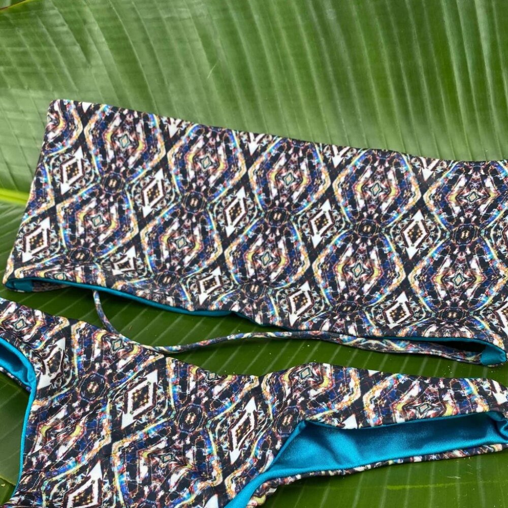 Archer Fox Silicon Jungle Strapless Reversible Bikini